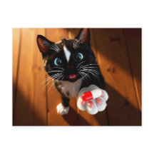 Lustige Karte zur Genesung | Katze liefert Ihre Pi