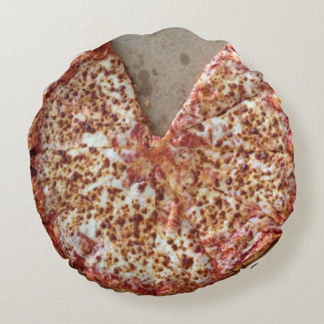 Lustige Käse-Pizza Rundes Kissen (Rückseite)