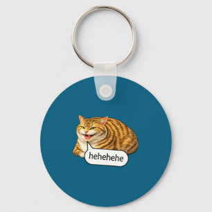 Lustige käsige Katze Lächeln Meme Alberne seltsame Schlüsselanhänger