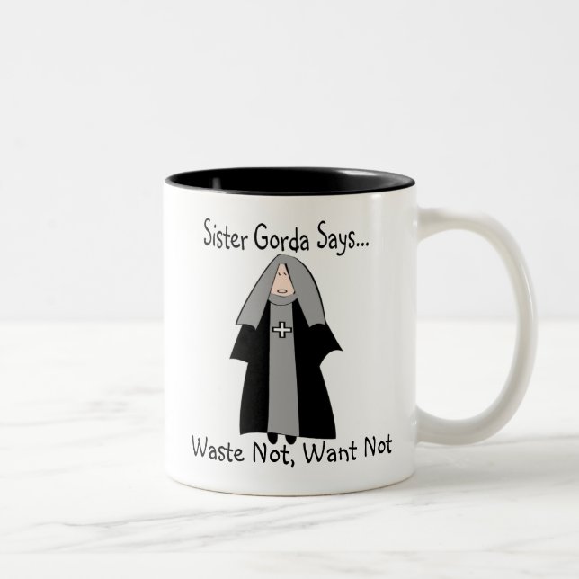 Lustige katholische Nonnen-Geschenke, "Schwester Zweifarbige Tasse (Rechts)