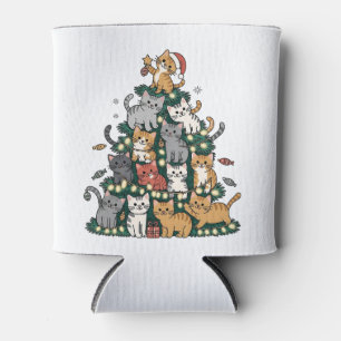 Lustige Kätzchen-Weihnachtsbaum-Katze-Haustier-Tie Dosenkühler
