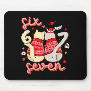 Lustige Katze 67 Meme Six Seven Gen Alpha Slang Ki Mousepad