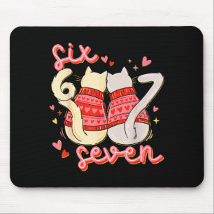 Lustige Katze 67 Meme Six Seven Gen Alpha Slang Va Mousepad
