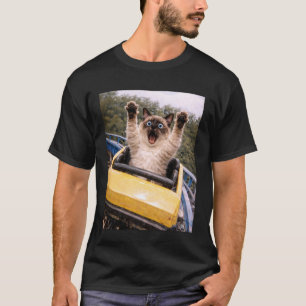 Lustige Katze Achterbahn Albernes Meme Grafik Siam T-Shirt
