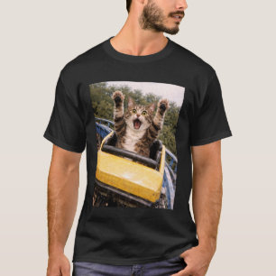 Lustige Katze Achterbahn Albernes Meme Hauskatze K T-Shirt