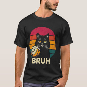 Lustige Katze beim Volleyball spielen lustige Stra T-Shirt