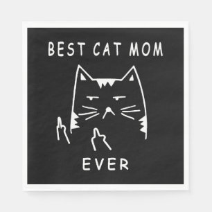 Lustige Katze beste Katzenmutter überhaupt Miauen Serviette