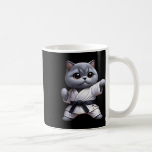 Lustige Katze Britisch Kurzhaar trägt Karate-Gi Sc Kaffeetasse