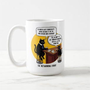 Lustige Katze Büro Humor Networking Event Meme Ges Kaffeetasse