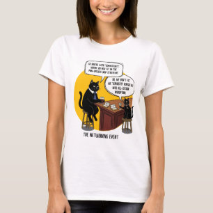 Lustige Katze Büro Humor Networking-Event Meme-Ges T-Shirt