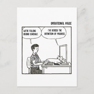 Lustige Katze Büroarbeit Humor Unternehmens Cartoo Postkarte