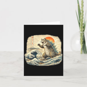 Lustige Katze Catzilla Katze Japanische Kunst für Karte