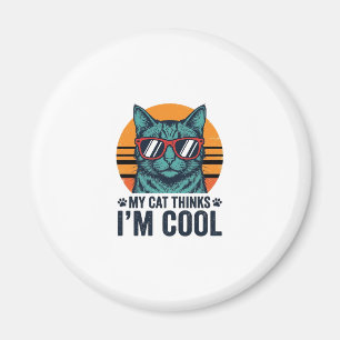 Lustige Katze denkt, ich bin cool vintage Magnet