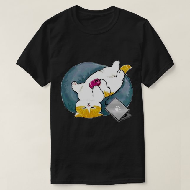 lustige Katze, die schlief 1 T-Shirt (Design vorne)