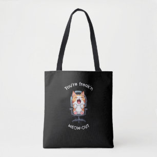 Lustige Katze, die total ausflippt Tasche
