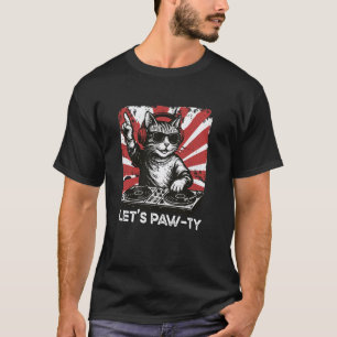Lustige Katze DJ Retro Plattenspieler Disco Tanz C T-Shirt