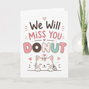 Lustige Katze Donut Abschied Kollege Ruhestand Ges Karte