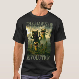 Lustige Katze Eidechse Frosch Revolution dystopisc T-Shirt
