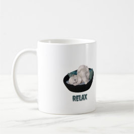 lustige Katze entspannt sich Kaffeetasse