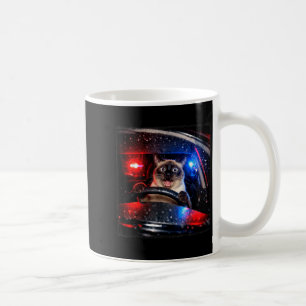 Lustige Katze fährt Polizei Jagd Kätzchen Meme Hum Kaffeetasse