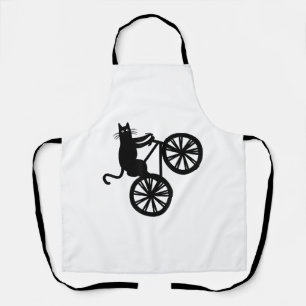 Lustige Katze fährt Trick Fahrrad Neuheit Frauen M Schürze