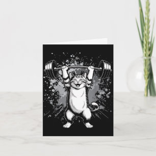 Lustige Katze Fitnessstudio Workout Deadlift Meme Karte