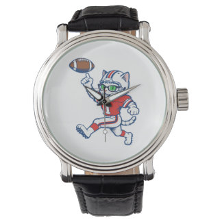 Lustige Katze Football-Spieler Armbanduhr