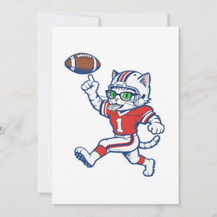 Lustige Katze Football-Spieler Einladung