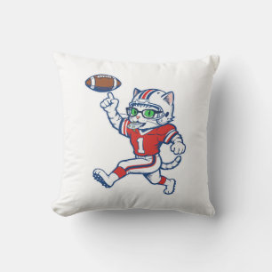 Lustige Katze Football-Spieler Kissen
