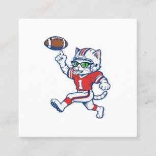 Lustige Katze Football-Spieler Quadratische Visitenkarte
