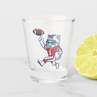 Lustige Katze Football-Spieler Schnapsglas
