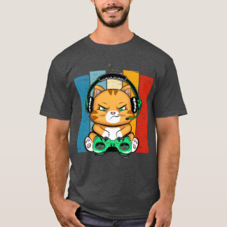 Lustige Katze Gaming Katzenliebhaber Kawaii Videos T-Shirt