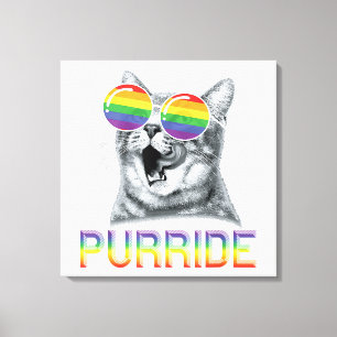 Lustige Katze Gay Pride Regenbogen Sonnenbrille LG Leinwanddruck