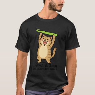 Lustige Katze Häkeln für Frauen Männer 9mm Häkeln T-Shirt