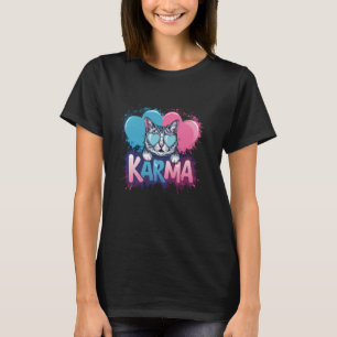 Lustige Katze Herz, Karma, für Katzenliebhaber Kin T-Shirt