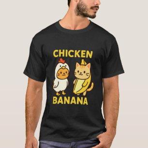 Lustige Katze Huhn Banane T-Shirt