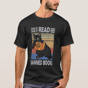 Lustige Katze Ich lese verbotene Bücher Bücherwürm T-Shirt
