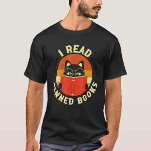 Lustige Katze Ich lese verbotene Bücher Bücherwürm T-Shirt