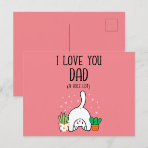 Lustige Katze ich liebe dich Papa ein ganzes Loch  Postkarte