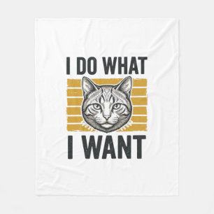 Lustige Katze, ich mache, was ich will, Vintage-Gr Fleecedecke