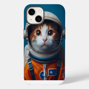 Lustige Katze im Astronautenanzug - Weltraum-Abent iPhone 14 Hülle