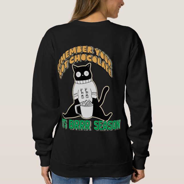 Lustige Katze im Sweatshirt  (Rückseite)