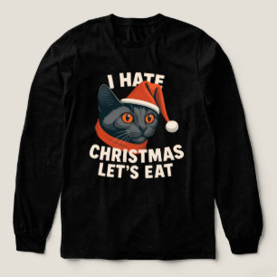 Lustige Katze in Santa Claus-Kostüm Weihnachts-T-S Tri-Blend Shirt