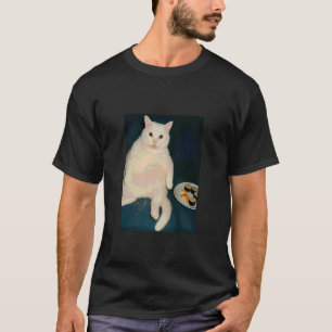 Lustige Katze isst Sushi Meme T-Shirt