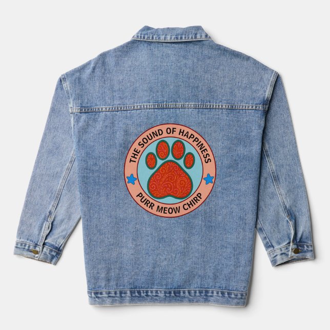 lustige Katze Jeansjacke (Rückseite)