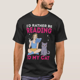 Lustige Katze, Kaffee und Buch Katze Kaffee Bücher T-Shirt