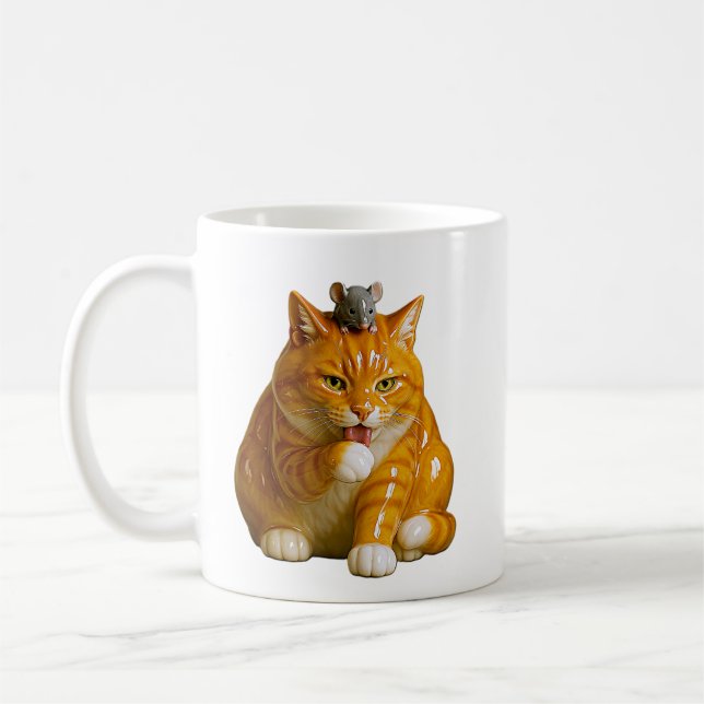 Lustige Katze   Kaffeetasse (Links)