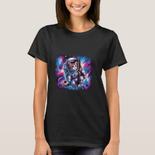 Lustige Katze Kätzchen Astronaut im Weltraum Mond  T-Shirt