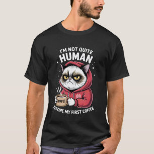 Lustige Katze Katzen Kätzchen Kaffeetrinker Sarcas T-Shirt
