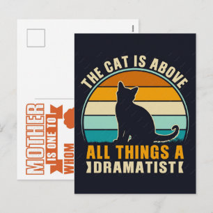 Lustige Katze, Katzenmutter, Frauenkatze Geschenk Feiertagspostkarte